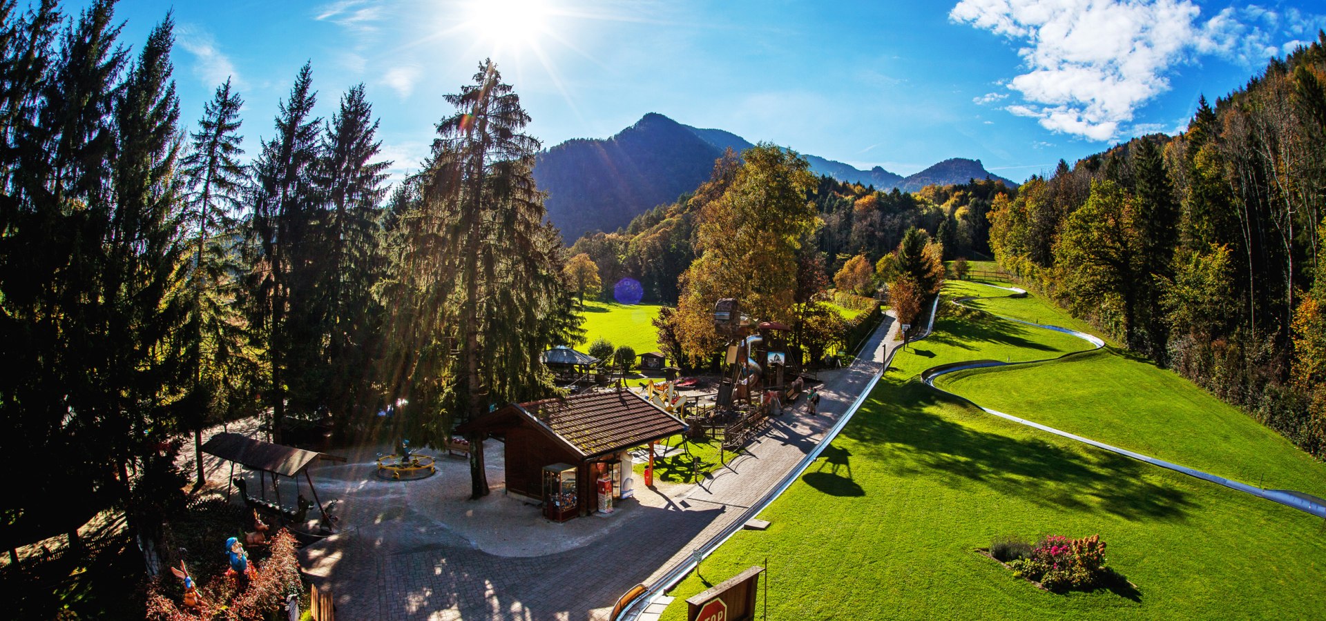 Our summer toboggan run embedded in the Chiemgau mountains