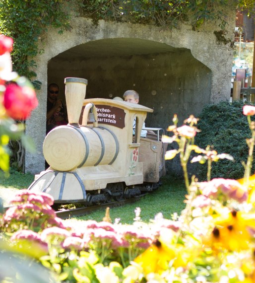 The small park railway invites you to a leisurely drive